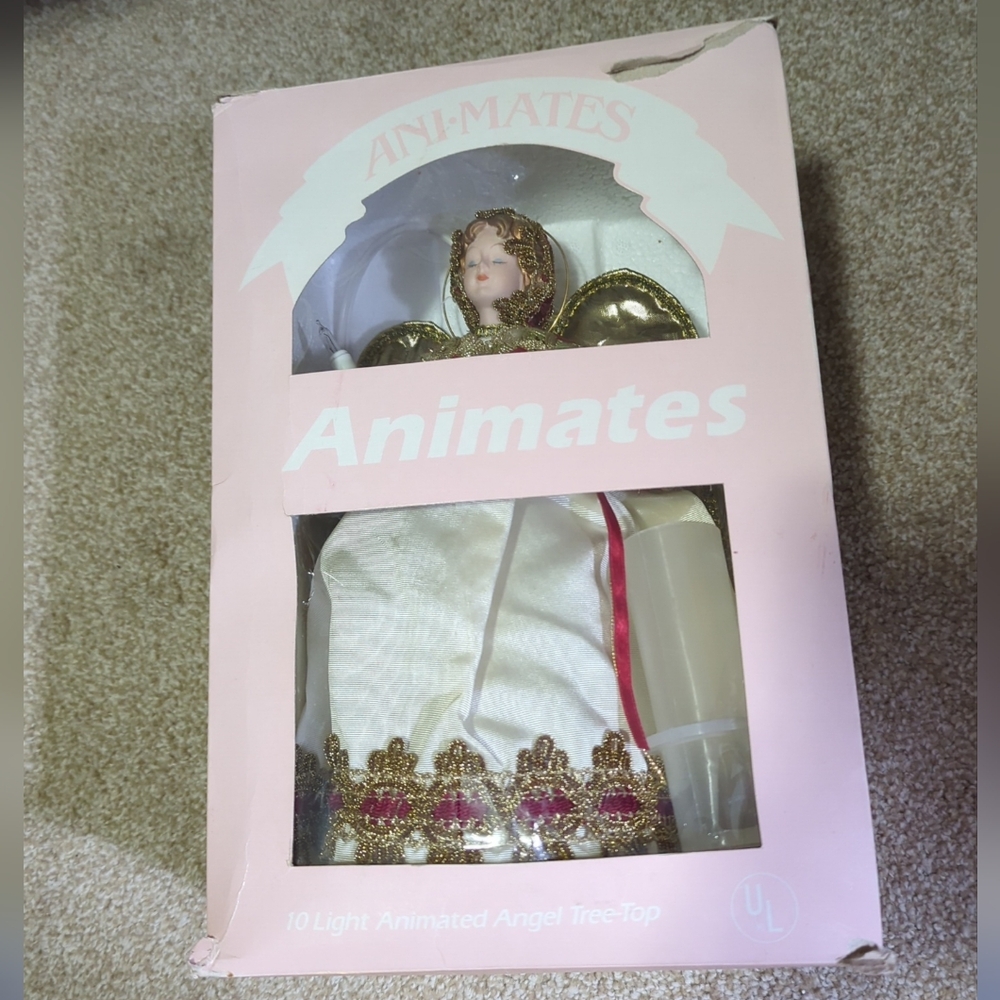 Vintage Ani-Mates Lighted Animated Christmas Angel 11"  Moves + Original Box EUC - Picture 2 of 14